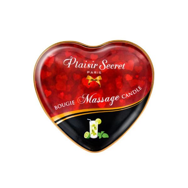 Mini bougie de massage mojito boîte coeur 35ml 